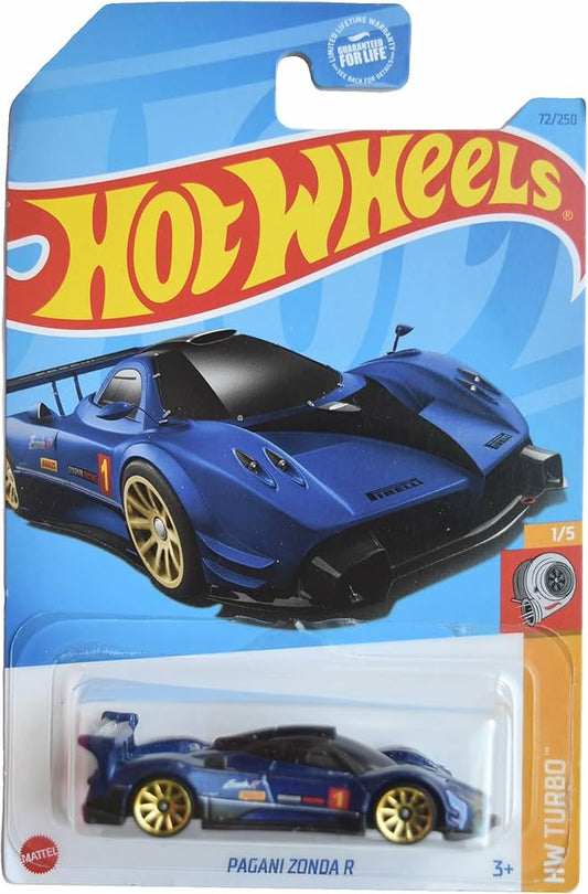 Hot wheels-Hot Wheels Pagani Zonda R, HW Turbo 1/5 [Blue] 72/250 - Indian Diecast Hub