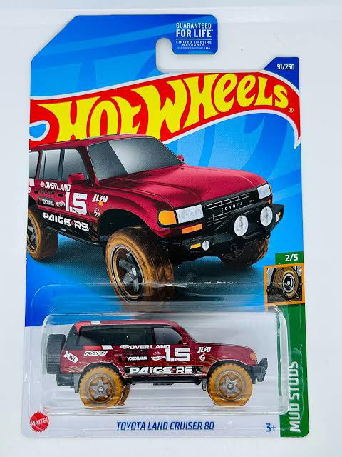 Hot wheels-Hot Wheels Toyota Land Cruiser 80 Kroger Exclusive Red Mud Studs Die Cast - Indian Diecast Hub