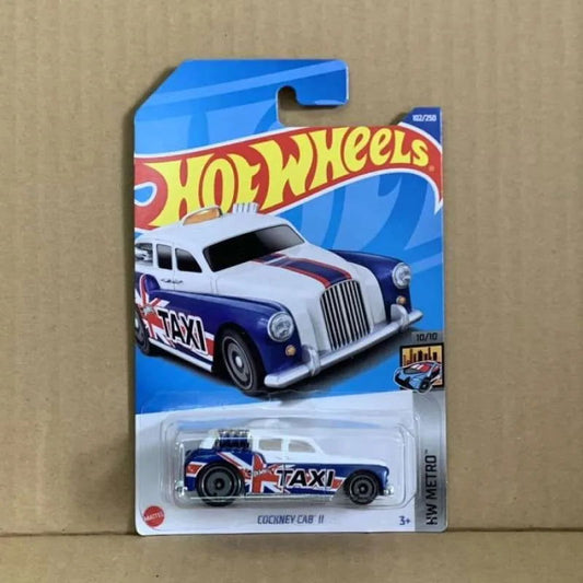 Hot wheels-Hotwheels Cockney Cab II Putih - Lot P 2022 - Indian Diecast Hub