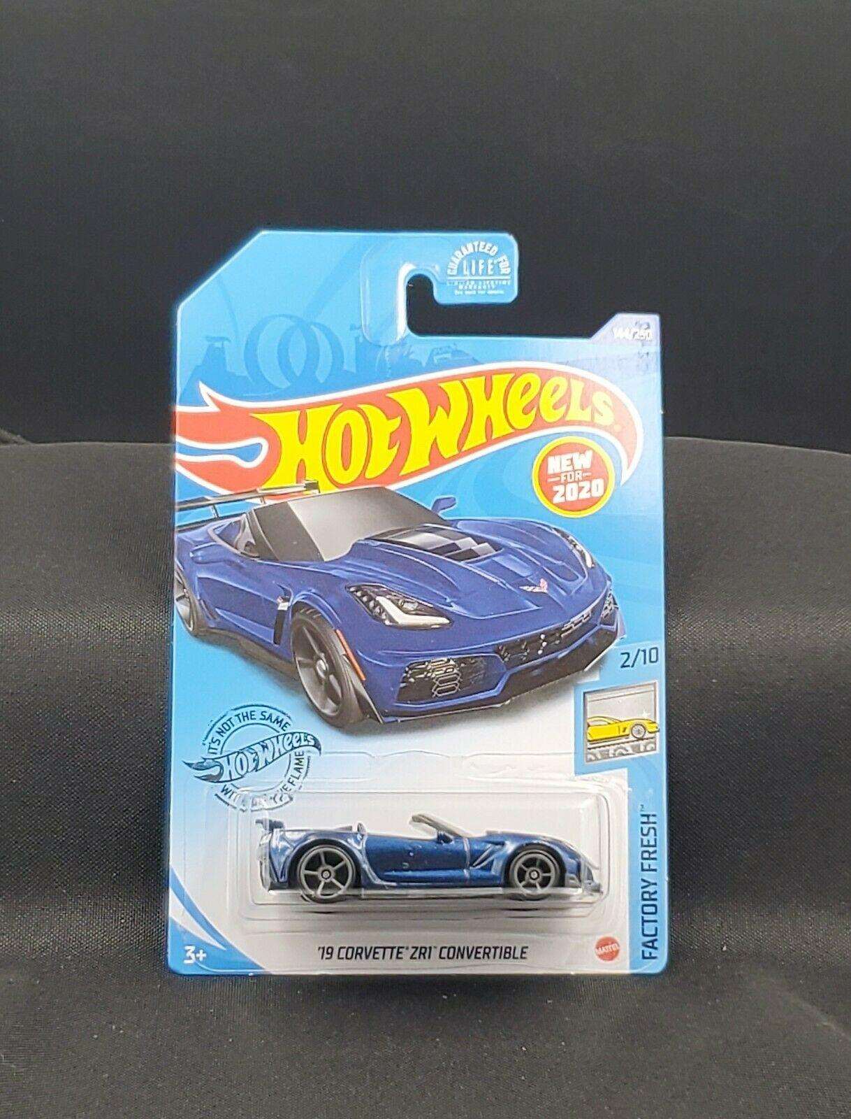 Hot wheels-IMPORTED Hotwheels 1/64 Blue 2019 19 Corvette ZR1 Convertible 144/250 2/10 - Indian Diecast Hub