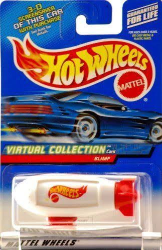 Hot wheels-IMPORTED Hotwheels 2000 142 Virtual Collection Cars WHITE Blimp - Indian Diecast Hub