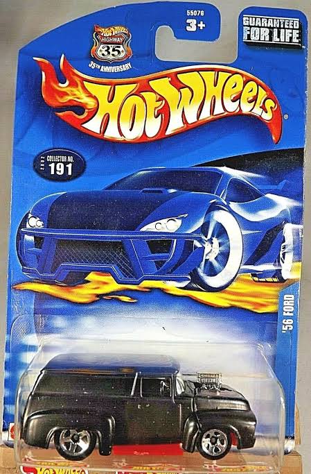 Hot wheels-IMPORTED Hotwheels 2002 Collector 191 56 FORD Black w/Chrome 5 Spoke - Indian Diecast Hub
