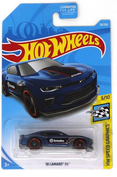 Hot wheels-IMPORTED Hotwheels 2019 HW Speed Graphics 18 Camaro SS 26/250 Blue - Indian Diecast Hub
