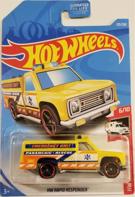 Hot wheels-IMPORTED Hotwheels 2019 Hw Rescue 6/10 Hw Rapid Responder (Yellow - Indian Diecast Hub