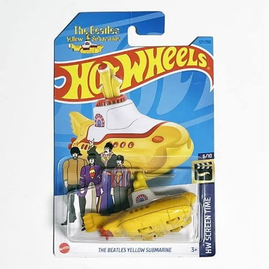 Hot wheels-IMPORTED Hotwheels 2023 The Beatles Yellow Submarine HW Screen Time - Indian Diecast Hub
