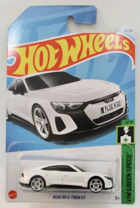 Hot wheels-IMPORTED Hotwheels 2024 * B CASE * AUDI RS E TRON GT WHITE HW GREEN SPEED - Indian Diecast Hub