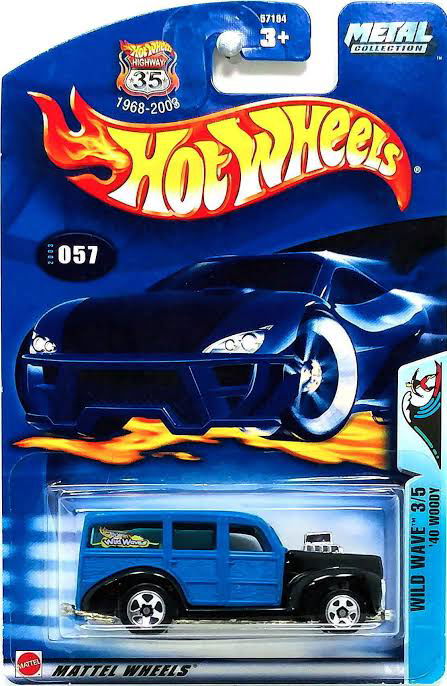 Hot wheels-IMPORTED Hotwheels 40 Woody: Wild Wave Series 3/5 Collector 057 (2003) *Blue - Indian Diecast Hub