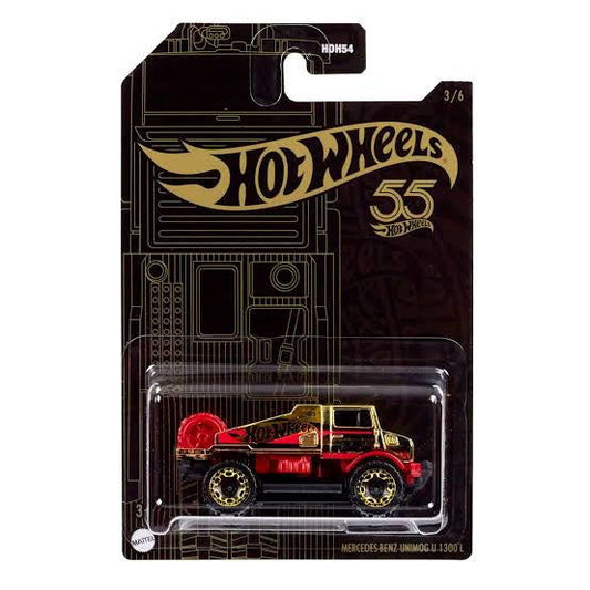 Hot wheels-IMPORTED Hotwheels 55th Anniversary Pearl & Chrome 2023 Mercedes Benz Unimog - Indian Diecast Hub