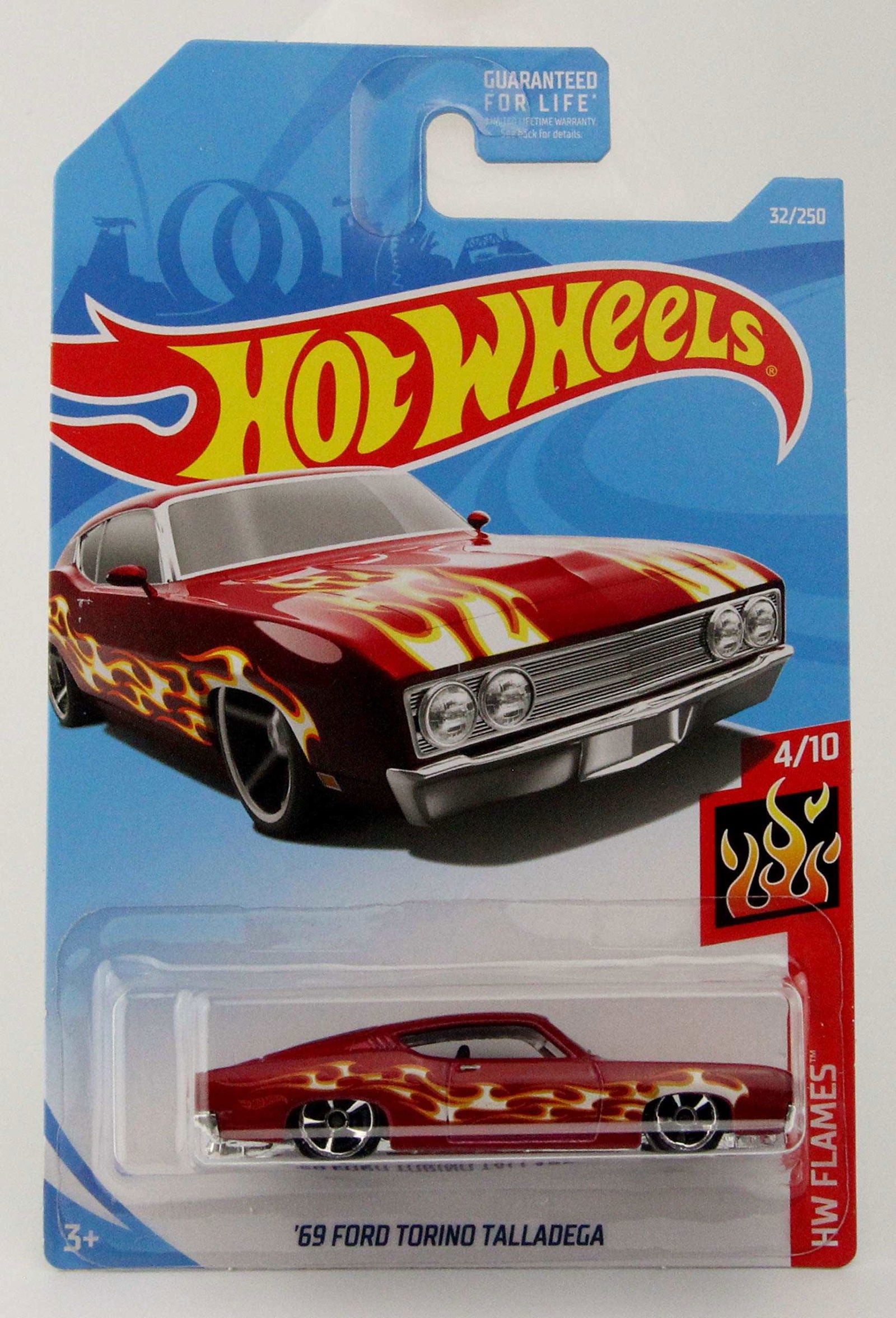 Hot wheels-IMPORTED Hotwheels HW Flames 69 Ford Torino Talladega Red - Indian Diecast Hub