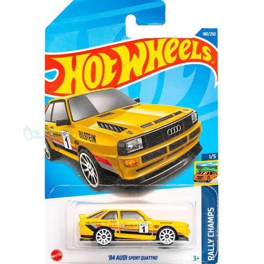 Hot wheels-Imported '84 AUDI SPORT QUATTRO Yellow Hotwheels - Indian Diecast Hub