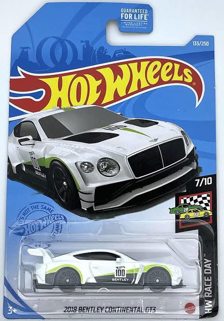 Hot wheels-Imported Hot Wheels 2018 Bentley Continental GT3 HW Race Day 7/10 (133/250) - Indian Diecast Hub