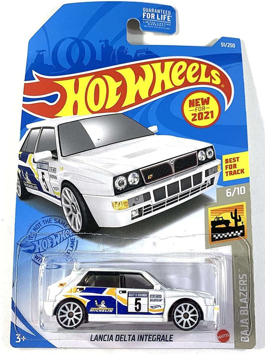 Hot wheels-Imported Hotwheels White Lancia Delta Integrale Baja Blazers - Indian Diecast Hub