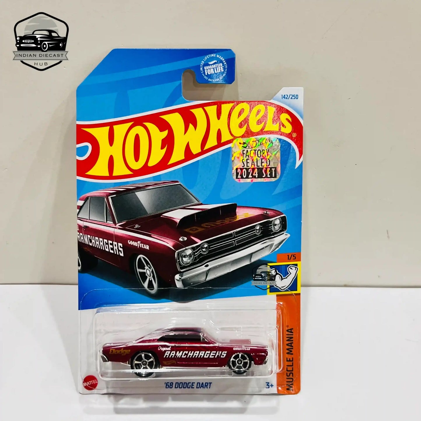 HotWheels 68 Dodge Dart  2024 Factory Sealed Card  Imported  1-64 Scale  Maroon
