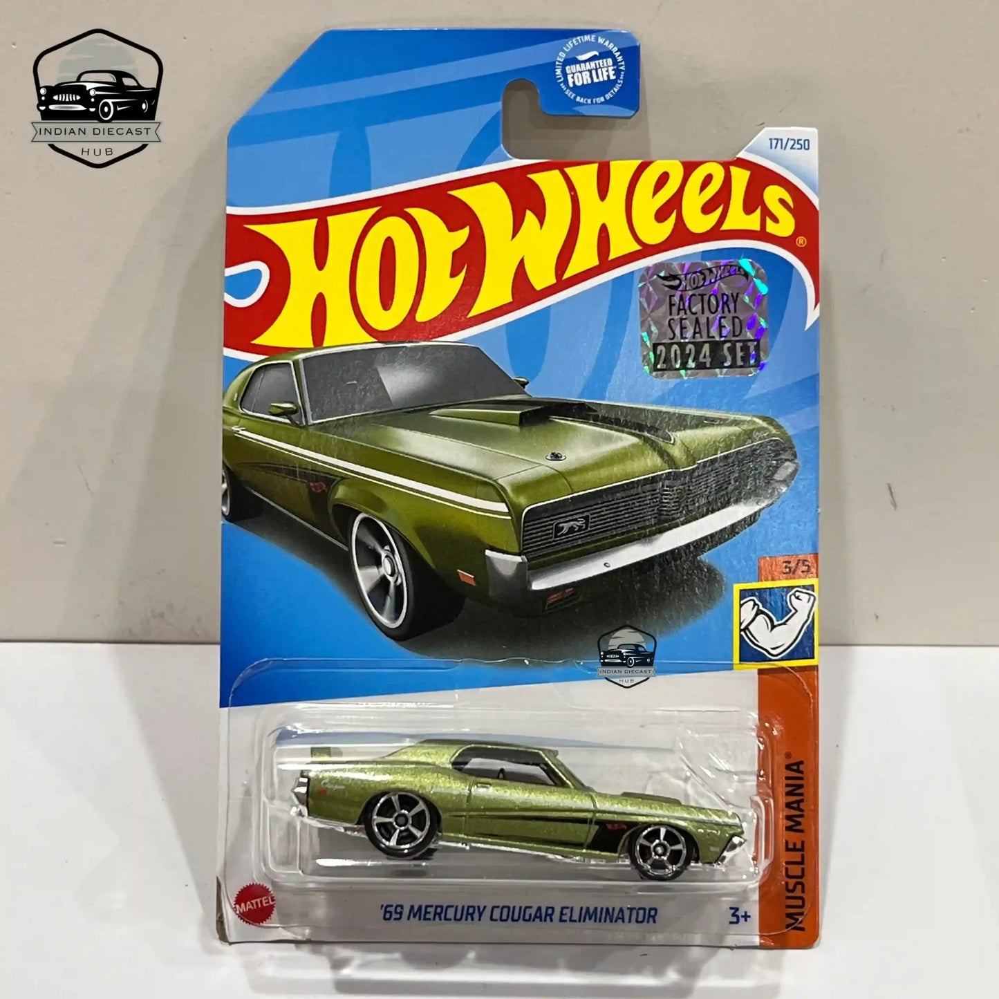 HotWheels 69 Mercury Cougar Eliminator  2024 Factory Sealed Card  Imported  1-64 Scale  Green