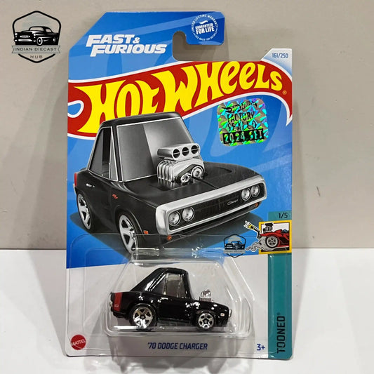 Hot Wheels 70 Dodge Charger 2024 Factory Sealed Card 1-64 Scale Black - 1:64 Diecast Car