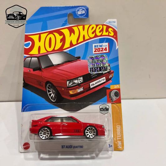 HotWheels 87 Audi Quattro (New Model)  2024 Factory Sealed Card  Imported  1-64 Scale  Red