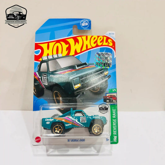 HotWheels 87 Dodge D100 (Exclusive Recolor)  2024 Factory Sealed Card  Imported  1-64 Scale  1