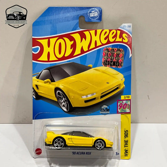 Hot Wheels ’90 Acura NSX – 2024 Factory Sealed Card – Imported – 1-64 Scale – Yellow