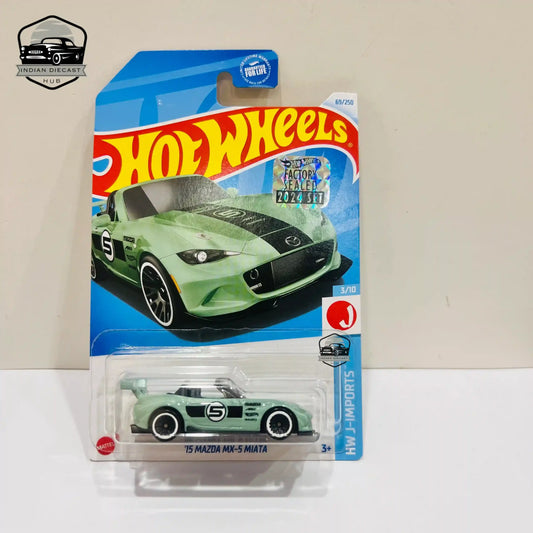 HotWheels 91 Mazda MX-5 Miata  2024 Factory Sealed Card  Imported  1-64 Scale  Green