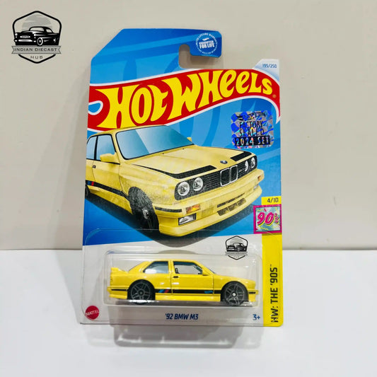 HotWheels 92 BMW M3  2024 Factory Sealed Card  Imported  1-64 Scale  Yellow