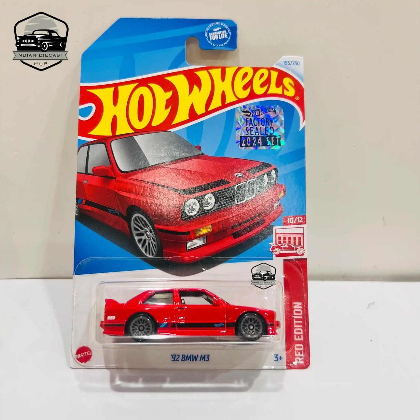 Hot Wheels 92 BMW M3 (exclusive Recolor) 2024 Factory Sealed Card 1-64 Scale Red - 1:64 Diecast Car