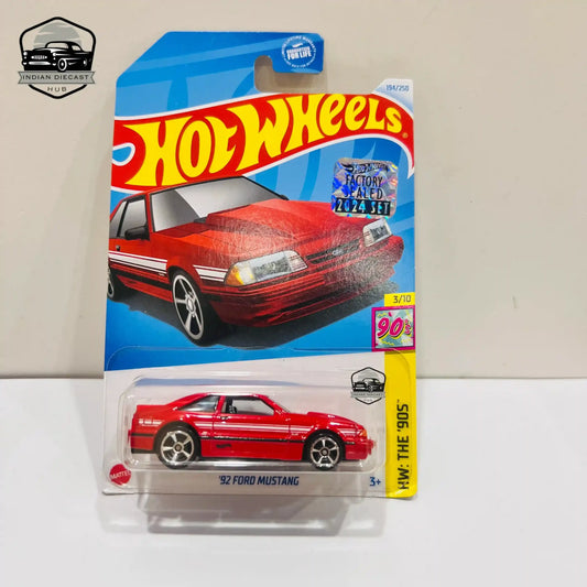 HotWheels 92 Ford Mustang  2024 Factory Sealed Card  Imported  1-64 Scale  1