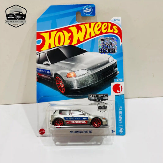 Hot Wheels 92 Honda Civic Eg (exclusive Recolor) 2024 Factory Sealed Card 1-64 Scale Zamac - 1:64 Diecast Car