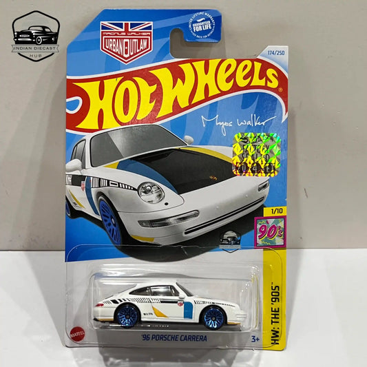 HotWheels 96 Porsche Carrera  2024 Factory Sealed Card  Imported  1-64 Scale  White