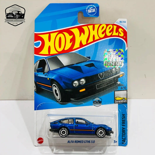 Hot Wheels Alfa Romeo GTV6 3.0 – 2024 Factory Sealed Card – Imported – 1-64 Scale – Blue