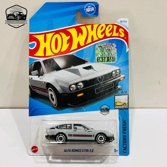 Hot Wheels Alfa Romeo GTV6 3.0 – 2024 Factory Sealed Card – Imported – 1-64 Scale – Grey