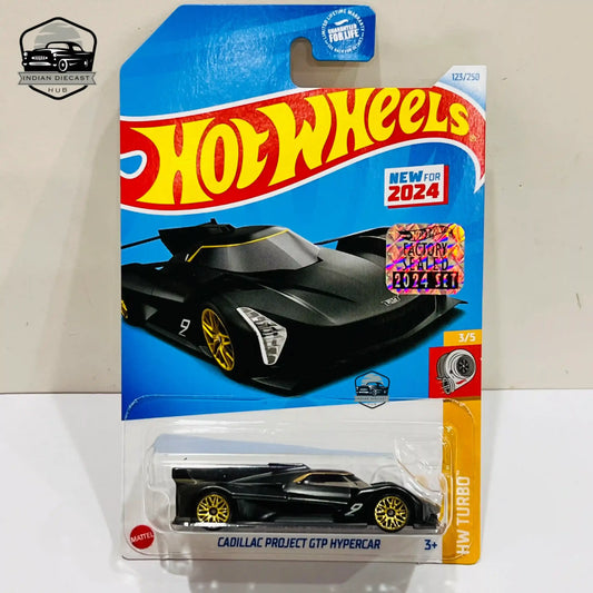 HotWheels Cadillac Project GTP Hypercar (New Model)  2024 Factory Sealed Card  Imported  1-64 Scale  Black