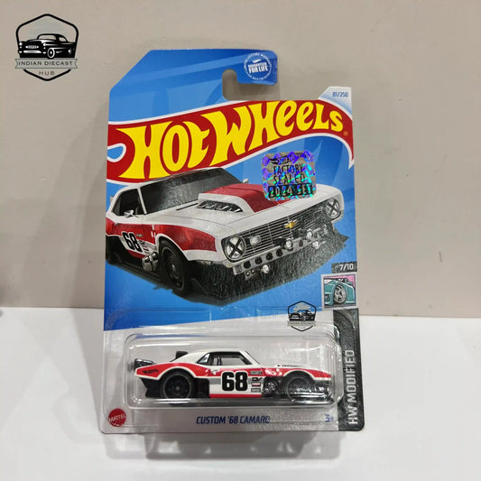 Hot Wheels Custom ’68 Camaro – 2024 Factory Sealed Card – Imported – 1-64 Scale – White and Red