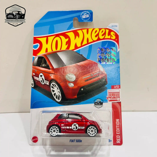 Hot Wheels Fiat 500E 2024 Factory Sealed Card 1-64 Scale Red - 1:64 Diecast Car