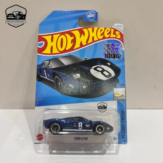 Hot Wheels Ford GT40 2024 Factory Sealed Card 1-64 Scale Dark Blue - 1:64 Diecast Car