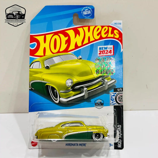 Hot Wheels Hirohata Merc (New Model) – 2024 Factory Sealed Card – Imported – 1-64 Scale – Dark Green