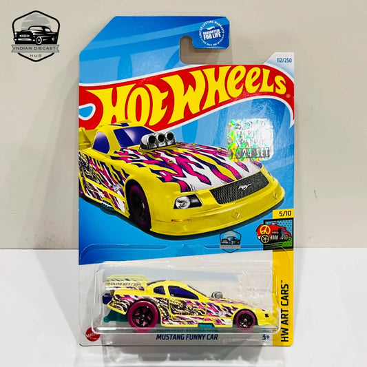 HotWheels Mustang Funny Car  2024 Factory Sealed Card  Imported  1-64 Scale  Yellow