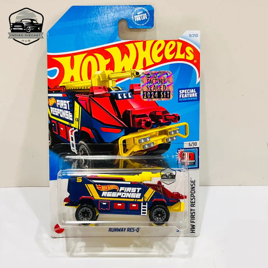 Hot Wheels Runway Res-Q – 2024 Factory Sealed Card – Imported – 1-64 Scale – 54