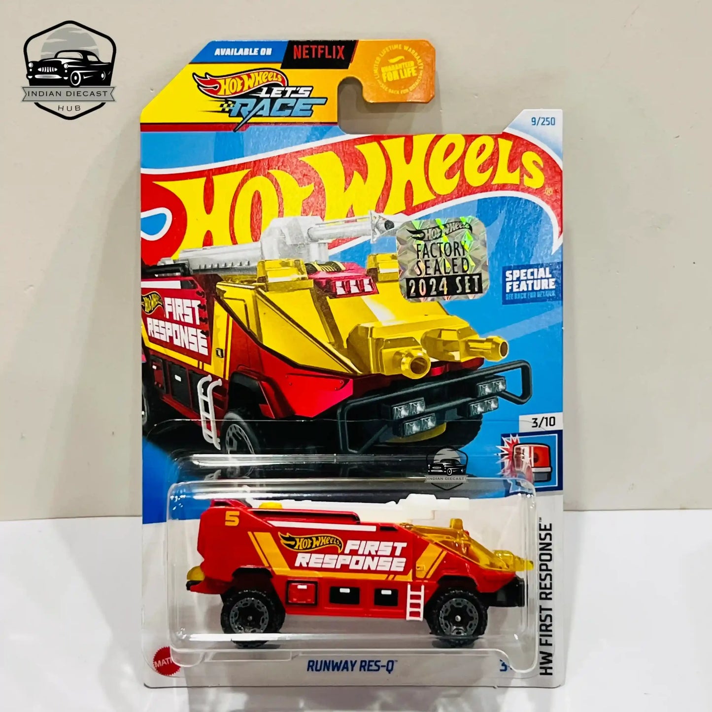 Hot Wheels Runway Res-Q – 2024 Factory Sealed Card – Imported – 1-64 Scale – 8