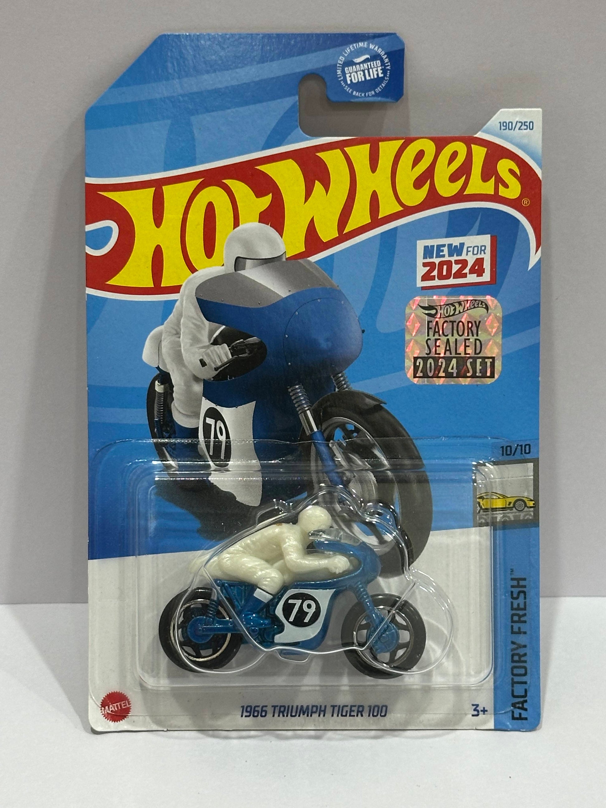 Hot Wheels 1966 Thrimph Tiger 100 - Factory Sealed — 1:64 Hot Wheels diecast collectible from Indian Diecast Hub
