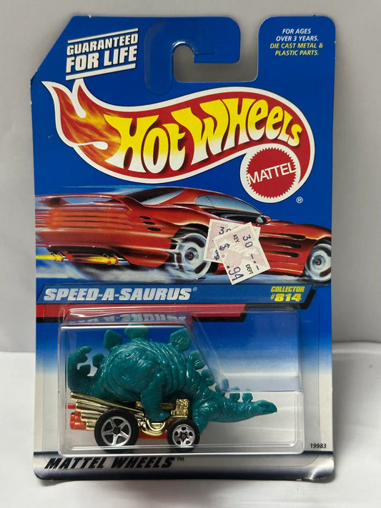 Hot Wheels Speed-A-Saurus (Dark Green, Chrome 5-Spoke) - Collector #814