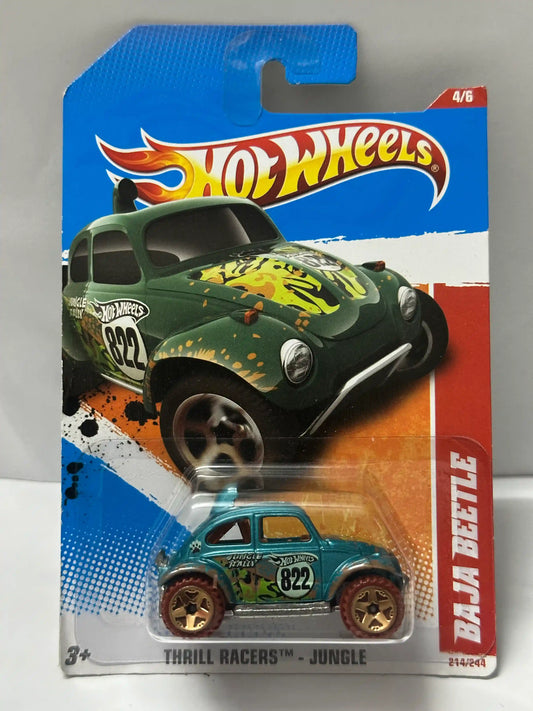 Hot Wheels Baja Beetle (Blue) - Thrill Racers: Jungle 214/244 - Short Card