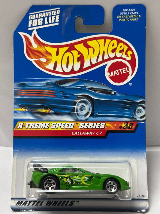 Hot Wheels Callaway C7 (Green/Black) - 1998 Card