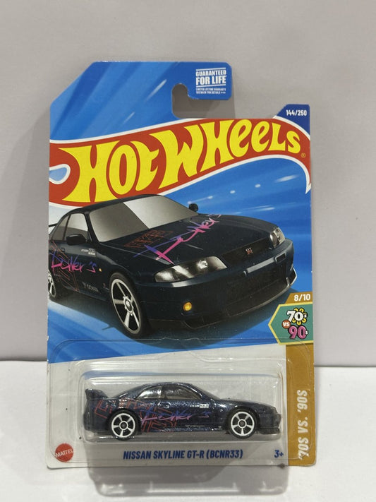 Hot Wheels Nissan Skyline GT-R (BCNR33) - Dark Blue - HW 70s vs 90s 144/250
