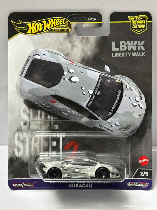 HOT WHEELS PREMIUM SLIDE STREET 2 LB-WORKS LAMBORGHINI HURACAN