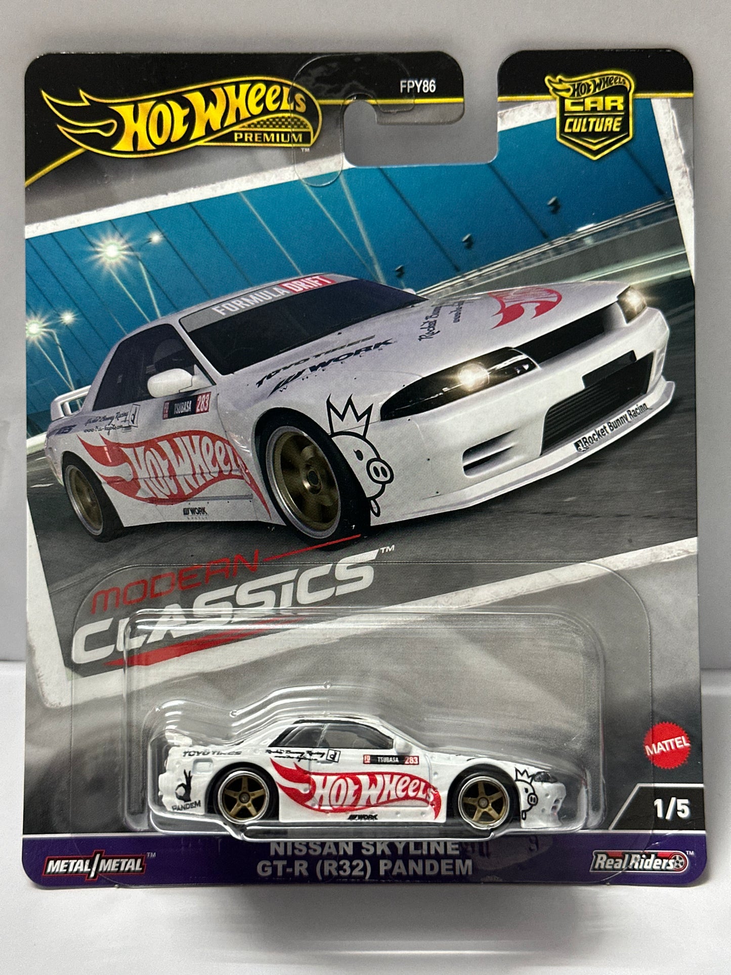 HOT WHEELS PREMIUM MORDERN CLASSICS NISSAN SKYLINE GT-R (R32) PANDEM (WITH PROTECTOR)