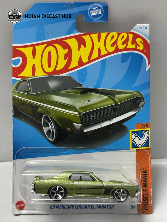 Hot Wheels 1969 Mercury Cougar Eliminator – Green Muscle Car | IndiaDiecastHub