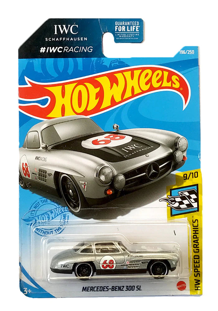 EXCLUSIVES Hot Wheels IWC Schaffhausen Racing Mercedes-Benz 300 SL - Silver / Black - 2020 Card