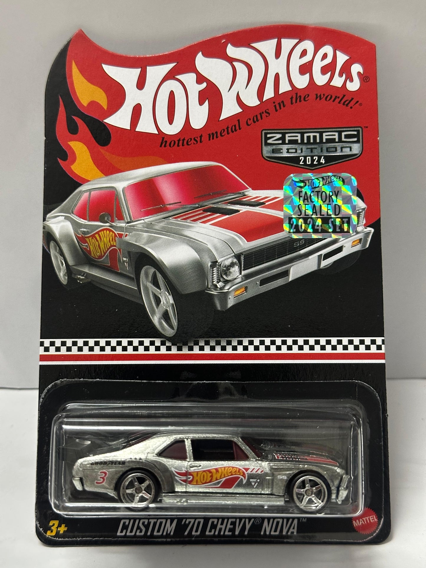 Hot Wheels Custom 70 Chevy Nova  2024 ZAMAC Edition  Factory Sealed Set  1:64 Scale