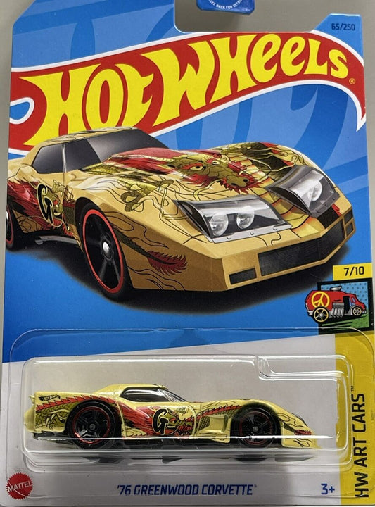 Hot Wheels '76 Greenwood Corvette 7/10 - 1:64 Diecast Car